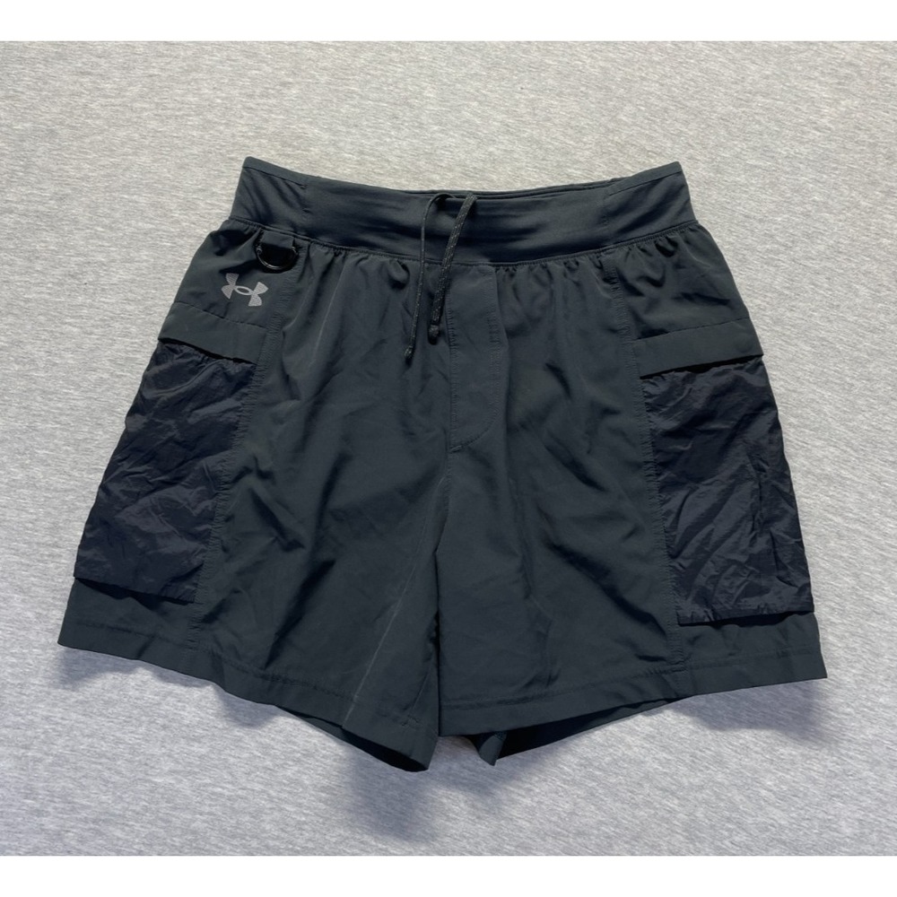 Under Armour Launch Trail 5" Shorts Mens Medium Black Stretch Drawstring Running